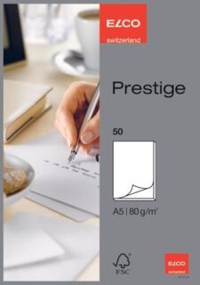 Schreibblock Prestige - DIN A5, blanko, weiß, 50 Blatt, 1 St.