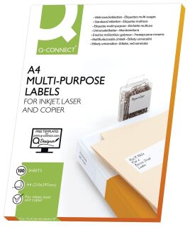 Inkjet+Laser+Kopier-Etiketten - 210,0x297,0 mm, weiß, 100 Stück/100, 1 St.