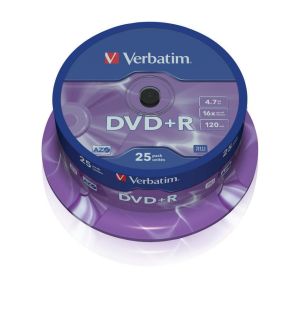 DVD+R - 4.7GB/120Min, 16-fach/Spindel, Packung mit 25 Stück, 1 St.