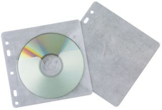 CD/DVD-Hüllen - Universallochung zur Ablage im Ordner/Ringbuch, transparent, Packung mit 40 Stück, 1 St.