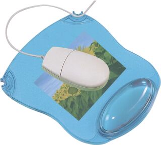 Mousepad mit Handgelenkauflage - blau-transparent, 1 St.