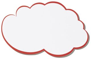 Moderationskarte - Wolke, 420 x 250 mm, weiß mit rotem Rand, 20 Stück, 1 St.
