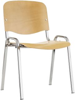 Besucherstuhl ISO CR WOOD007 - ohne Armlehnen, buche, 4 St.