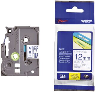 TZe-233 Schriftbandkassette - laminiert, 12 mm x 8 m, blau auf weiß, 1 St.