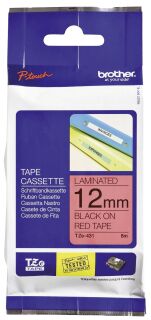 TZe-431 Schriftbandkassette - laminiert, 12 mm x 8 m, schwarz auf rot, 1 St.