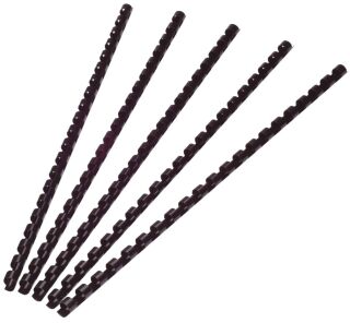Plastik-Binderücken, 8 mm, für 45 Blatt, schwarz, 100 Stück, 1 St.