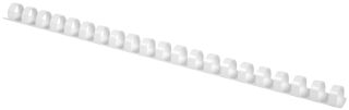 Plastik-Binderücken, 10 mm, für 65 Blatt, weiß, 100 Stück, 1 St.
