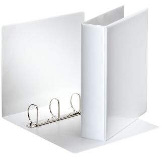 Ringbuch Präsentation, mit Taschen, A4, PP, 4 Ringe, 50 mm, weiß, 1 St.