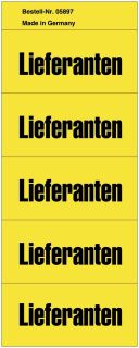 Inhaltsschilder Lieferanten - Beutel mit 100 Stück, gelb, 1 VPE