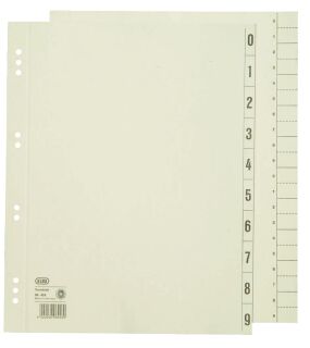 Trennblätter 0-9 - A4 Überbreite, chamois, 100 Stück, 1 St.