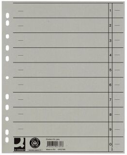 Trennblätter durchgefärbt - A4 Überbreite, grau, 100 Stück, 1 St.
