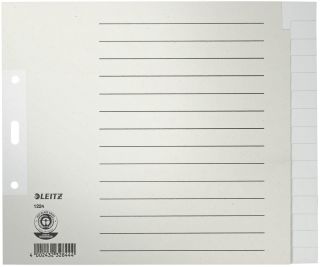 1224 Register - Tauenpapier, blanko, A4 Überbreite, 20 cm hoch, 15 Blatt, grau, 1 St.