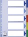 Register - blanko, A4, PP, 5-teilig + Deckblatt, farbig,...