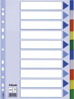 Register - blanko, A4, PP, 10-teilig + Deckblatt, farbig, 1 St.