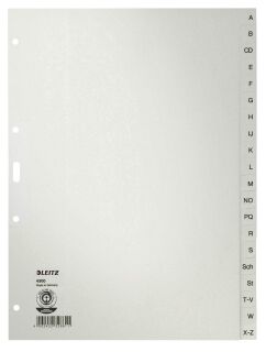 4300 Register - A - Z, Papier, A4, 30 cm hoch, 20 Blatt, grau, 1 St.