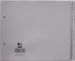 Register - A - Z, PP, ohne Index, für A4 18 cm hoch, 20 Blatt, grau, 1 St.