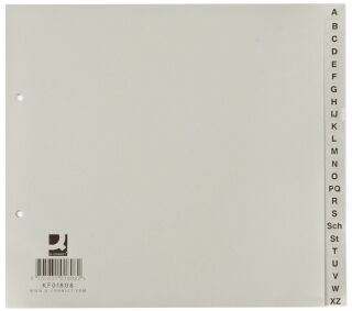 Register - A - Z, PP, ohne Index, A4, 21 cm hoch, 24 Blatt, grau, 1 St.