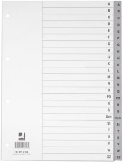 Register - A - Z, PP, mit Index, A4, 24 Blatt, grau, 1 St.