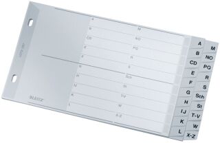 1267 Register - A - Z, PP, A5 quer, 2 Abläufe, 20 Blatt, grau, 1 St.