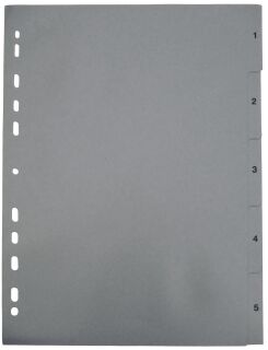 Zahlenregister - 1 - 5, PP, A4, 5 Blatt, grau, 1 St.