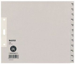 1230 Monatsregister - Dez-Jan, Papier, A4 Überbreite, 20 cm hoch, 12 Blatt, grau, 1 St.