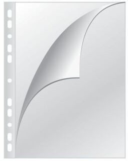 Prospekthüllen mit Lochrandverstärkung - oben und links offen, glasklar, 0,15 mm, A4, 100 Stück, 1 St.