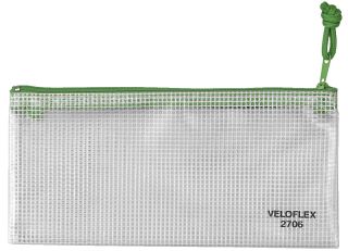 Reißverschlusstaschen - transparent/grün, A6, 200 x 100 mm, 1 St.