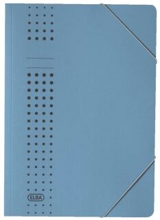 Eckspanner chic A4, für ca. 150 DIN A4-Blätter, mit Eckspannergummi, aus 320 g/m² Karton (RC), blau, 1 St.