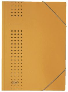 Eckspanner chic A4, für ca. 150 DIN A4-Blätter, mit Eckspannergummi, aus 320 g/m² Karton (RC), gelb, 1 St.