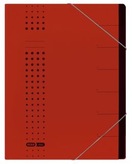 Ordnungsmappe chic - 7 Fächer, A4, Karton (RC), 450 g/qm, rot, 1 St.