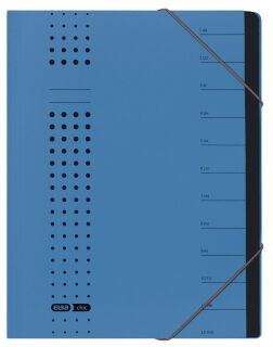 Ordnungsmappe chic - 12 Fächer, A4, Karton (RC), 450 g/qm, blau, 1 St.