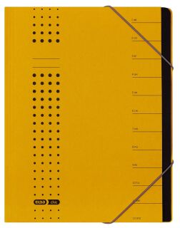 Ordnungsmappe chic - 12 Fächer, A4, Karton (RC), 450 g/qm, gelb, 1 St.