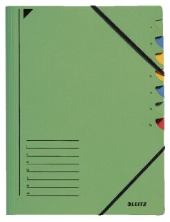 3907 Ordnungsmappe - 7 Fächer, A4, Pendarec-Karton (RC), 430 g/qm, grün, 1 St.