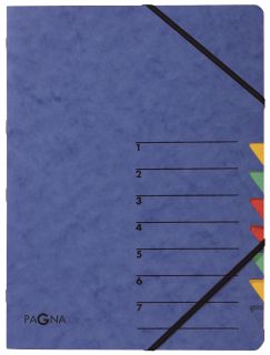 Ordnungsmappe EASY - 7 Fächer, A4, Pressspan, 265 g/qm, blau, 1 St.
