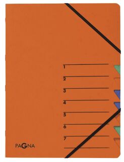 Ordnungsmappe EASY - 7 Fächer, A4, Pressspan, 265 g/qm, orange, 1 St.
