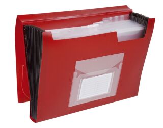 Fächermappe - 13 Taschen, 250 Blatt, PP, rot, 1 St.