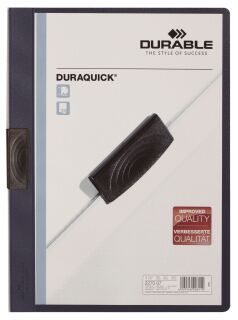 Klemm-Mappe DURAQUICK® - Weich-/Hartfolie, 20 Blatt, transparent/dunkelblau, 1 St.