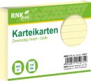 Karteikarten - DIN A7, liniert, gelb, 100 Karten, 1 St.