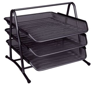 Briefablageset Metalldraht mit 3 Ablagefächer bis C4 - schwarz, 1 St.