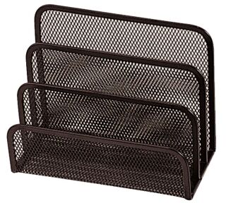 Briefständer Metalldraht mit 3 Fächern - schwarz, 1 St.