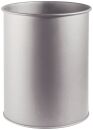 Papierkorb Metall rund 15 Liter, metallic silber, 1 St.