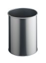 Papierkorb Metall rund 15 Liter, metallic silber, 1 St.