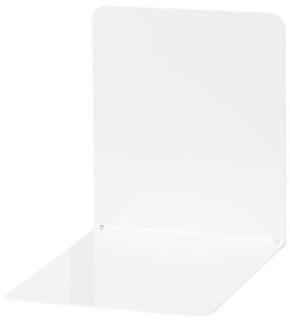Buchstützen aus Metall, breit, 120 x 140 x 140 mm, weiß, Pack mit 2 Stück, 1 St.
