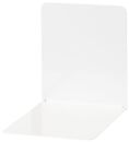 Buchstützen aus Metall, breit, 120 x 140 x 140 mm, weiß, Pack mit 2 Stück, 1 St.