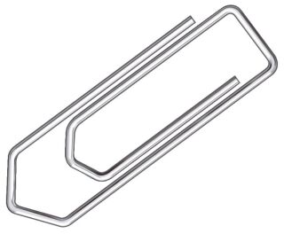 Briefklammer, Metall, 32 mm, verzinkt, Schachtel mit 100 Stück, 1 St.