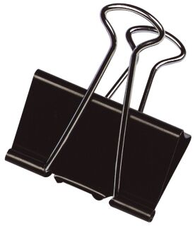 Foldback-Klammern - 24 mm, Klemmvolumen 9 mm, schwarz, 10 Stück, 1 St.