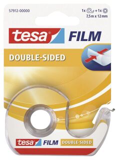 Klebefilm doppelseitig - 12 mm x 7,5 m, inkl. Einwegroller, 1 St.