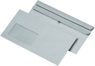 Briefumschläge Recycling - DIN lang (220x110 mm), mit Fenster, selbstklebend, 75g/qm, 1.000 Stück, 1 St.