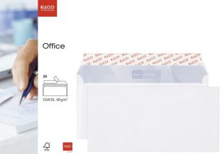 Briefumschlag Office - C6/5, hochweiß, haftkelbend, Innendruck, ohne Fenster, 80 g/qm, 25 Stück., 1 St.