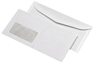 Kuvertierumschläge mit Fenster (114x229 mm), gummiert, 75 g/qm, 1.000 Stück, 1 St.